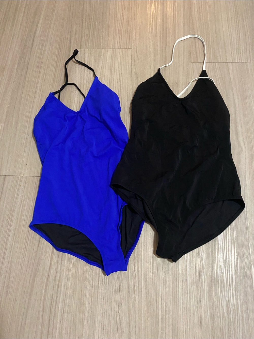 NWT VENUS Blue and Black One-Piece Swimsuits - Set of 2